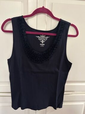 Tommy Hilfiger Navy Blue Rosette-Trim Tank